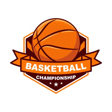 Basketbol kulübü logosu. Basketbol kulübü spor amblemi. Basketbol takımı vektör tasarım şablonu