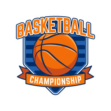 Basketbol kulübü logosu. Basketbol kulübü spor amblemi. Basketbol takımı vektör tasarım şablonu