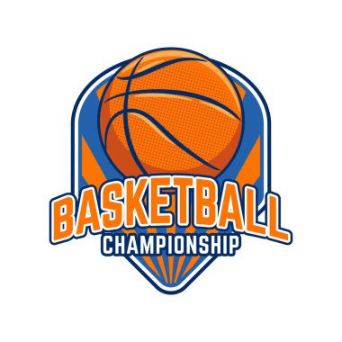 Basketbol kulübü logosu. Basketbol kulübü spor amblemi. Basketbol takımı vektör tasarım şablonu
