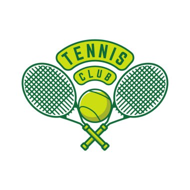 Tenis logosu tenis kulübü rozeti tasarım vektörü çizimi