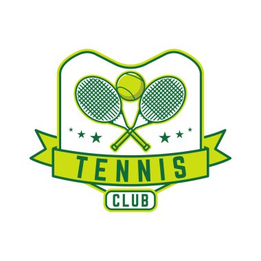 Tenis logosu tenis kulübü rozeti tasarım vektörü çizimi