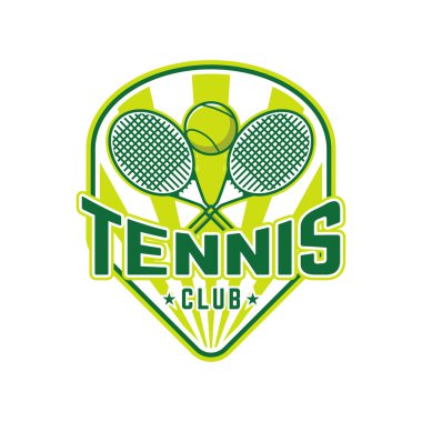 Tenis logosu tenis kulübü rozeti tasarım vektörü çizimi