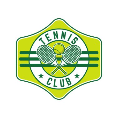 Tenis logosu tenis kulübü rozeti tasarım vektörü çizimi