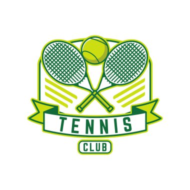 Tenis logosu tenis kulübü rozeti tasarım vektörü çizimi
