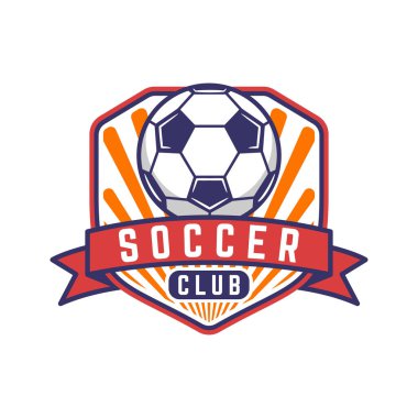 Futbol logosu ya da futbol kulübü spor işareti rozeti. Zarif Modern Futbol Rozeti logosu tasarımı