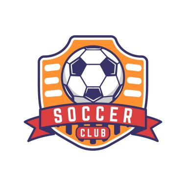Futbol logosu ya da futbol kulübü spor işareti rozeti. Zarif Modern Futbol Rozeti logosu tasarımı