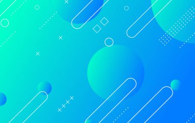 Soyut renkli geometrik arkaplan. Eğimli mavi elementler. Dinamik şekiller bileşimi.