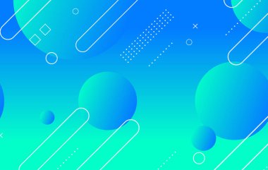 Soyut renkli geometrik arkaplan. Eğimli mavi elementler. Dinamik şekiller bileşimi.