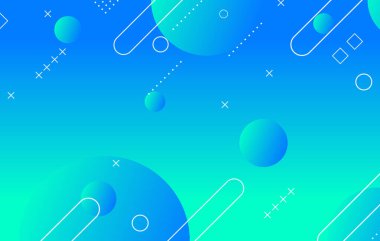 Soyut renkli geometrik arkaplan. Eğimli mavi elementler. Dinamik şekiller bileşimi.