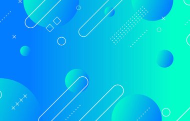 Soyut renkli geometrik arkaplan. Eğimli mavi elementler. Dinamik şekiller bileşimi.