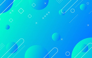 Soyut renkli geometrik arkaplan. Eğimli mavi elementler. Dinamik şekiller bileşimi.