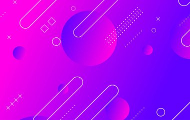 Soyut renkli geometrik arkaplan. Mavi ve morumsu elementler. Dinamik şekiller bileşimi.