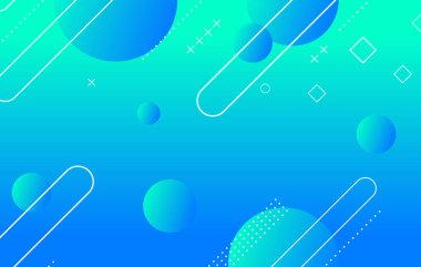 Soyut renkli geometrik arkaplan. Eğimli mavi elementler. Dinamik şekiller bileşimi.