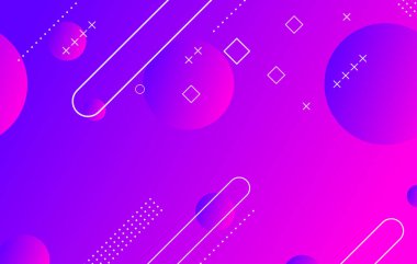 Soyut renkli geometrik arkaplan. Mavi ve morumsu elementler. Dinamik şekiller bileşimi.