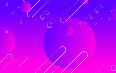 Soyut renkli geometrik arkaplan. Mavi ve morumsu elementler. Dinamik şekiller bileşimi.