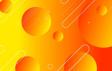 Soyut renkli geometrik arkaplan. Renkli turuncu ve sarı elementler. Dinamik şekiller bileşimi.