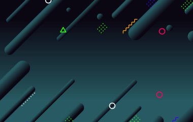 Soyut koyu küçük geometrik arkaplan tasarımı. Dinamik şekiller bileşimi