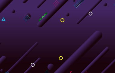 Soyut koyu küçük geometrik arkaplan tasarımı. Dinamik şekiller bileşimi