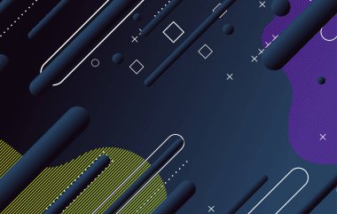 Soyut koyu küçük geometrik arkaplan tasarımı. Dinamik şekiller bileşimi
