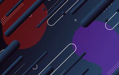 Soyut koyu küçük geometrik arkaplan tasarımı. Dinamik şekiller bileşimi