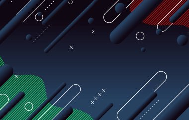 Soyut koyu küçük geometrik arkaplan tasarımı. Dinamik şekiller bileşimi