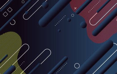 Soyut koyu küçük geometrik arkaplan tasarımı. Dinamik şekiller bileşimi