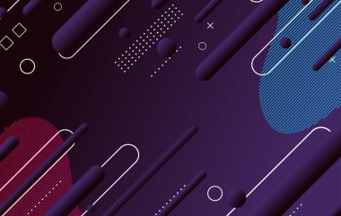 Soyut koyu küçük geometrik arkaplan tasarımı. Dinamik şekiller bileşimi