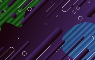 Soyut koyu küçük geometrik arkaplan tasarımı. Dinamik şekiller bileşimi