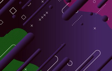 Soyut koyu küçük geometrik arkaplan tasarımı. Dinamik şekiller bileşimi