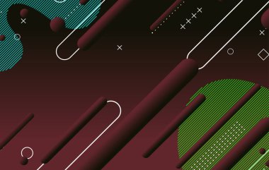 Soyut koyu küçük geometrik arkaplan tasarımı. Dinamik şekiller bileşimi