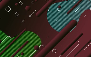 Soyut koyu küçük geometrik arkaplan tasarımı. Dinamik şekiller bileşimi