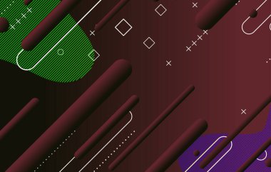 Soyut koyu küçük geometrik arkaplan tasarımı. Dinamik şekiller bileşimi