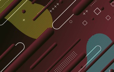 Soyut koyu küçük geometrik arkaplan tasarımı. Dinamik şekiller bileşimi