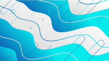 Soyut mavi dalga gradyan geometrik şekiller arkaplan tasarımı. Dinamik şekiller bileşimi