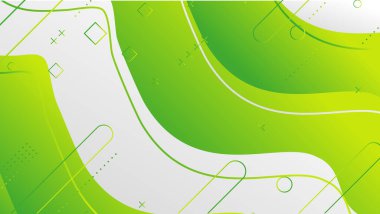 Soyut yeşil dalga gradyan geometrik şekiller arkaplan tasarımı. Dinamik şekiller bileşimi