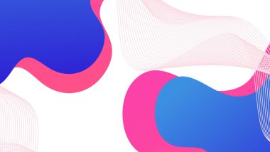 Soyut renkli geometrik arkaplan. Sıvı renk arkaplan tasarımı. Akışkan şekiller bileşimi