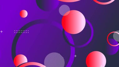 Soyut minimum eğimli geometrik daire arkaplanı. Dinamik şekiller bileşimi