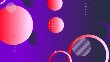 Soyut minimum eğimli geometrik daire arkaplanı. Dinamik şekiller bileşimi