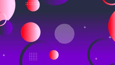 Soyut minimum eğimli geometrik daire arkaplanı. Dinamik şekiller bileşimi