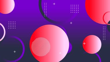 Soyut minimum eğimli geometrik daire arkaplanı. Dinamik şekiller bileşimi