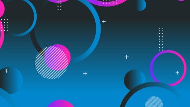 Soyut minimum eğimli geometrik daire arkaplanı. Dinamik şekiller bileşimi