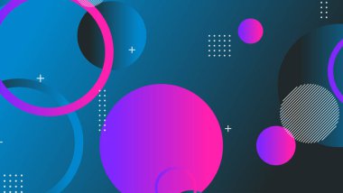 Soyut minimum eğimli geometrik daire arkaplanı. Dinamik şekiller bileşimi