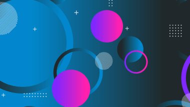 Soyut minimum eğimli geometrik daire arkaplanı. Dinamik şekiller bileşimi