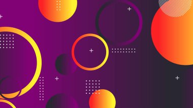 Soyut minimum eğimli geometrik daire arkaplanı. Dinamik şekiller bileşimi