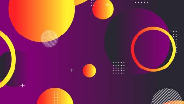 Soyut minimum eğimli geometrik daire arkaplanı. Dinamik şekiller bileşimi