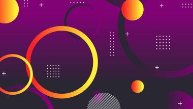 Soyut minimum eğimli geometrik daire arkaplanı. Dinamik şekiller bileşimi