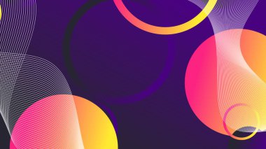 Soyut minimum eğimli geometrik daire arkaplanı. Dinamik şekiller bileşimi