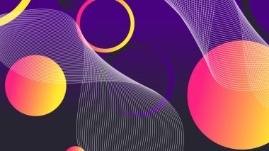 Soyut minimum eğimli geometrik daire arkaplanı. Dinamik şekiller bileşimi