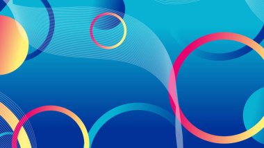 Soyut minimum eğimli geometrik daire arkaplanı. Dinamik şekiller bileşimi