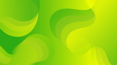 Yeşil arkaplanı olan soyut sıvı dalga arkaplanı. Akışkan dalgalı şekiller tasarımı